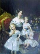 unknow artist Louise Marie Therese d'Artois, Duchess of Parma with her three children France oil painting artist